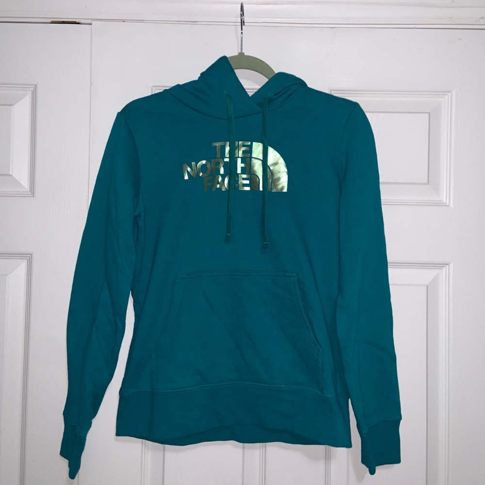 North Face Teal Hoodie/Sweatshirt